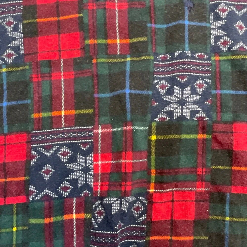 Polo Ralph Lauren Sweatshirt Kids L 12-14 Multi Excellent Patchwork Plaid Nordic